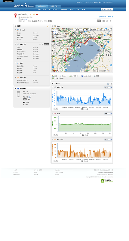 GARMIN Connect Screen Shot